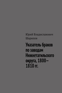 Указатель браков по заводам Нижнетагильского округа, 1800—1810 гг.